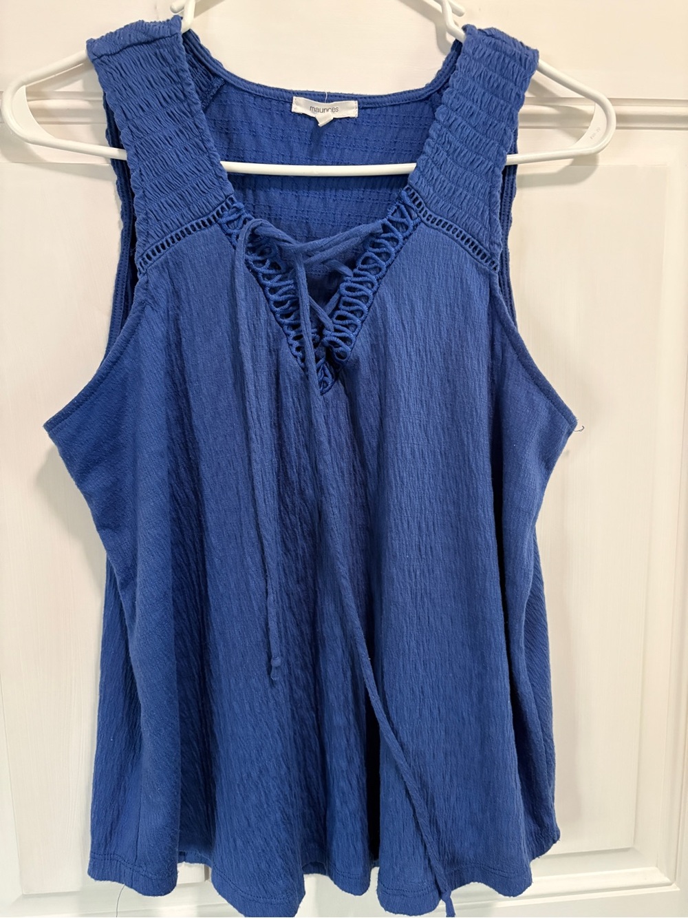 Maurices Royal Blue Lace-Up Sleeveless Tank